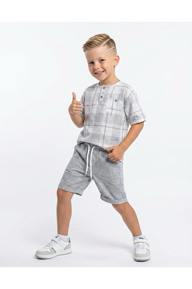 Boy's 4-12 Years Old Linen 2-Piece Set