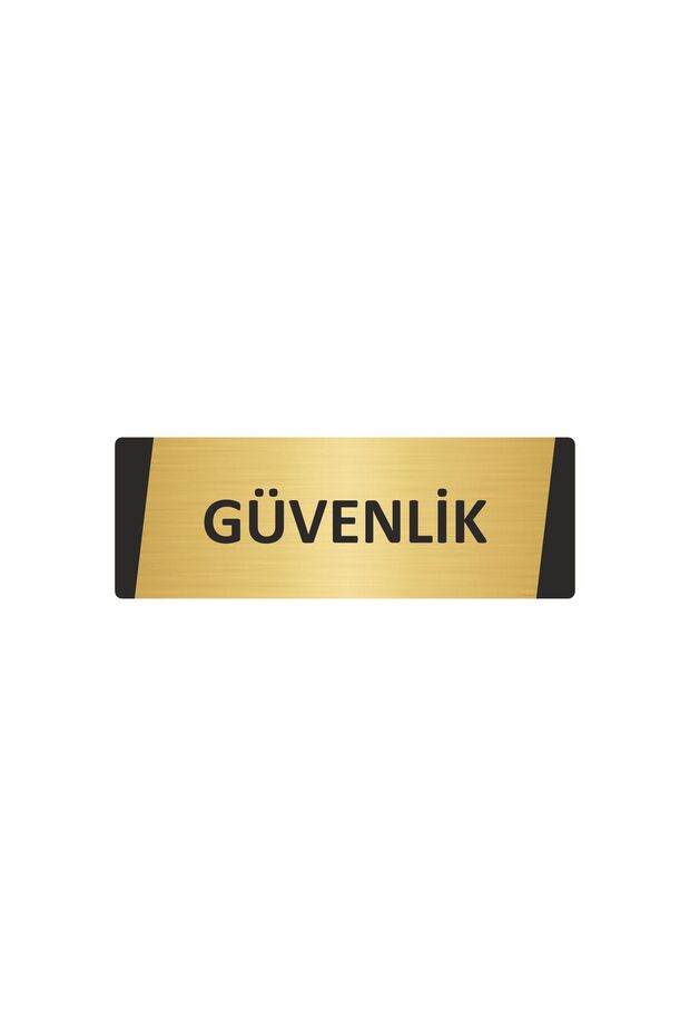 Safety Metal Warning Sign 7X20 cm Gold Color