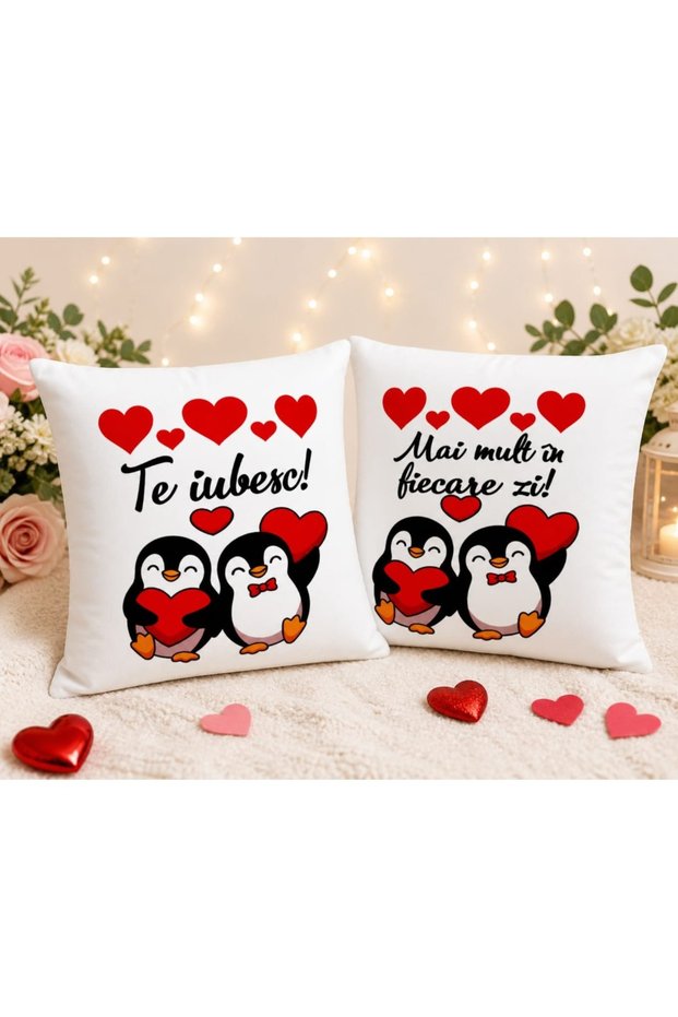 Set 2 Perne Decorative pentru Cuplu