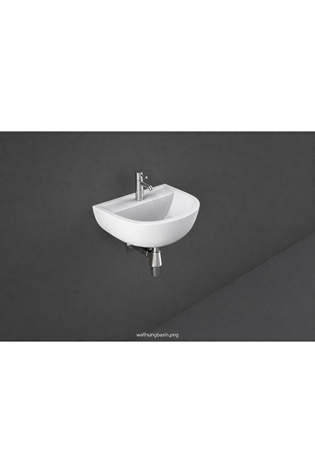 Ceramics RAK-COMPACT Wall Hung Wash Basins 1 Tap Hole, 38CM (380 x 300 mm)-White