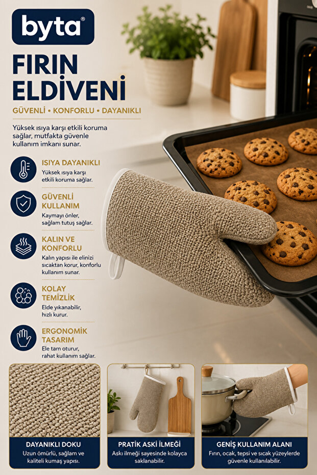 Heat Resistant Oven Mitt Thick Kitchen Glove Oven Tray Pot and Pan Holder
