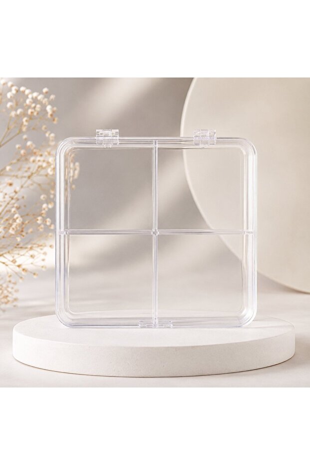1 Piece 4-Compartment Storage Box, Medicine Box Jewelry - Bead and Stone Storage Box, Diamond Painting Box