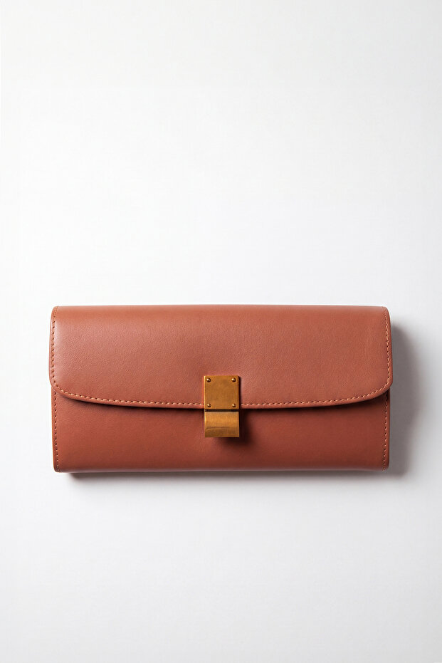 Genuine Leather Large Size Women's Wallet Brown Lv910112