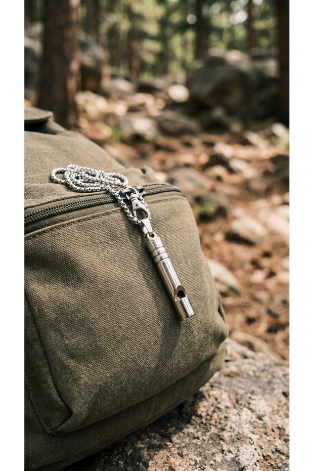 Minimalist Functional Whistle Necklace - Stainless Steel Men Women Silver Color Accessory