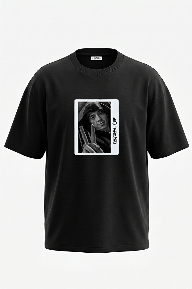 Central Cee_30 Design Printed Unisex Oversize Black Tshirt