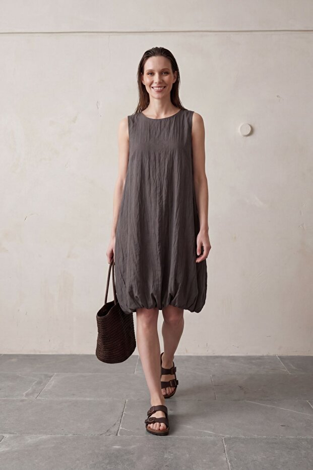 My Fashion Textured Lyocell Loose Mini Dress