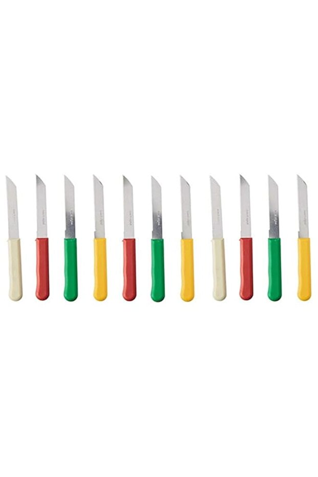Pack of 12 Multicolor Stainless Steel Knives – 17.5cm Length, Precision Cutting for Kitchen & Culinary Use