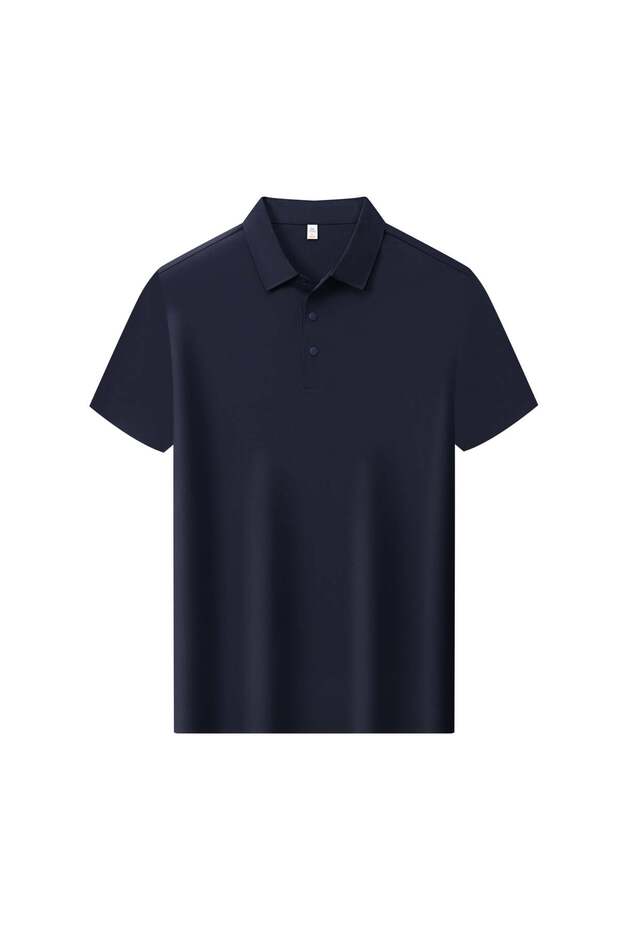 Arw98136 Seri̇ntutan--High Quality Men's Mercerized Polo Collar Tshirt with Snap Fasteners