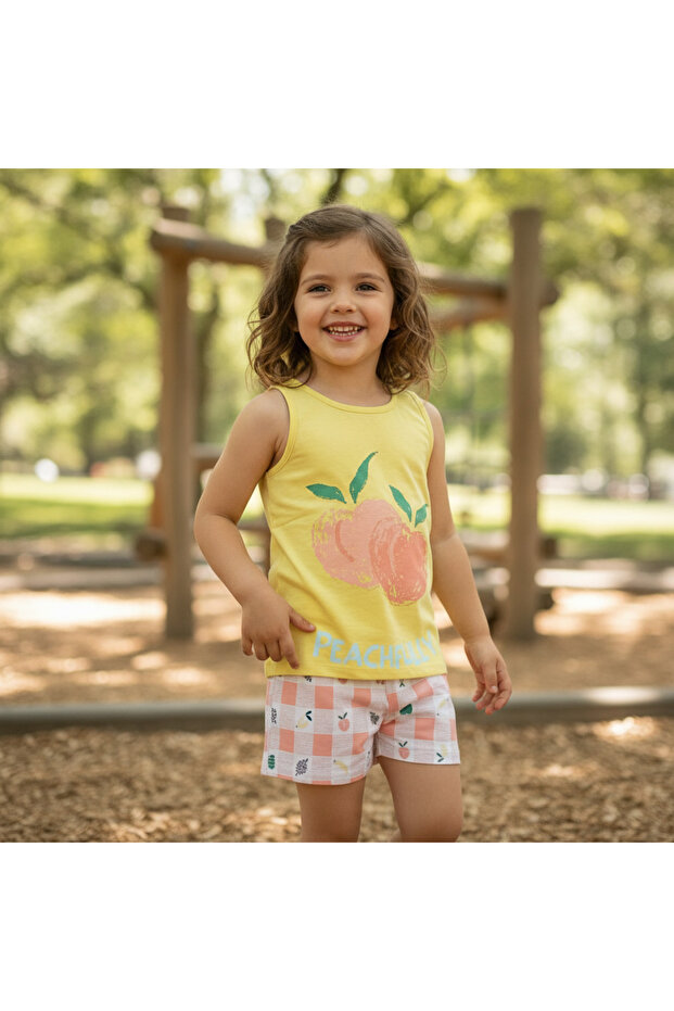 Children's Cotton Printed Yellow Color 2-Piece Set Cb1046