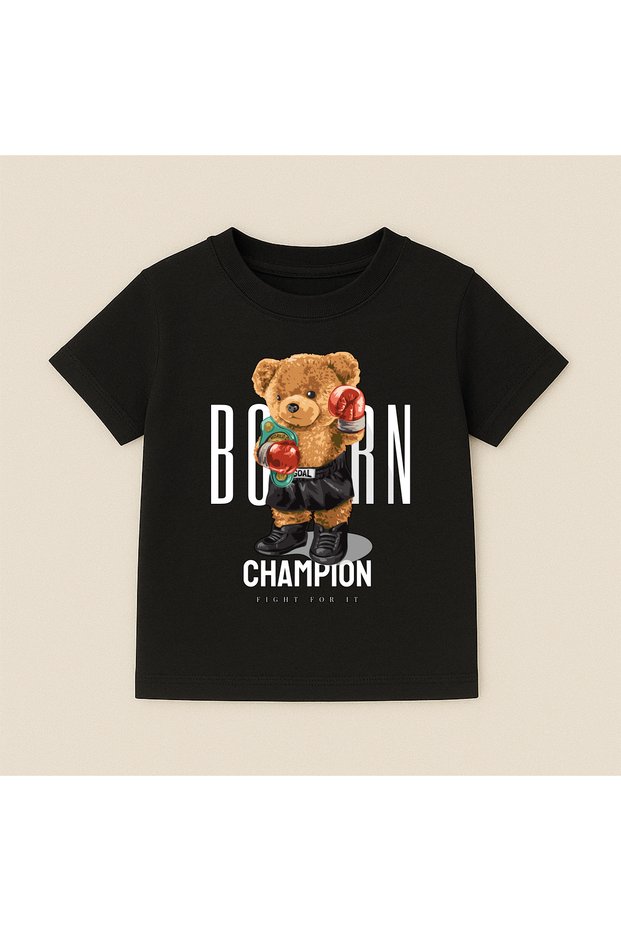Teddy Bear Printed Crew Neck Cotton Short Sleeve Kids & Youth T-Shirt