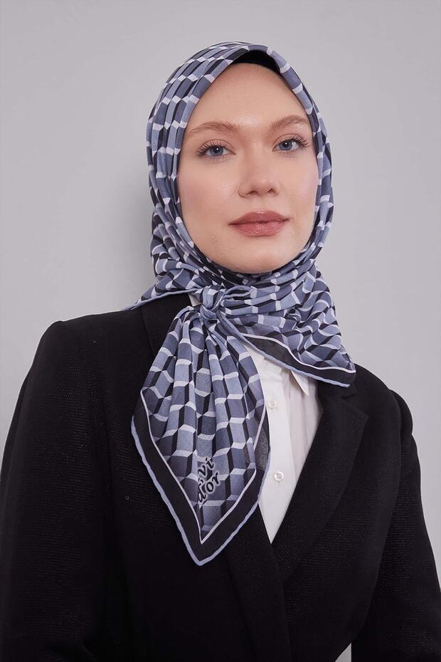 وشاح ناعم بنمط مكعبات الأنثراسيت - 3