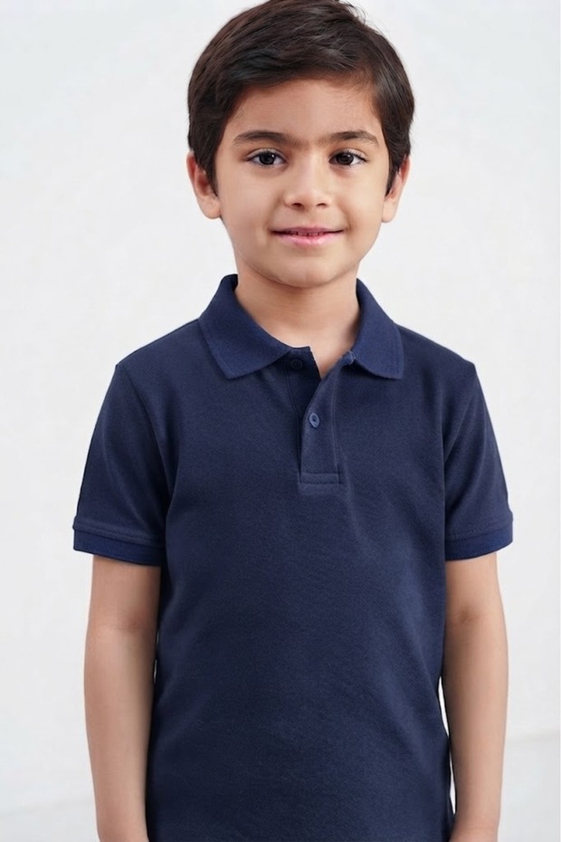 Children's Unisex Cotton Polo Collar Short Sleeve School T-Shirt (Back to School)