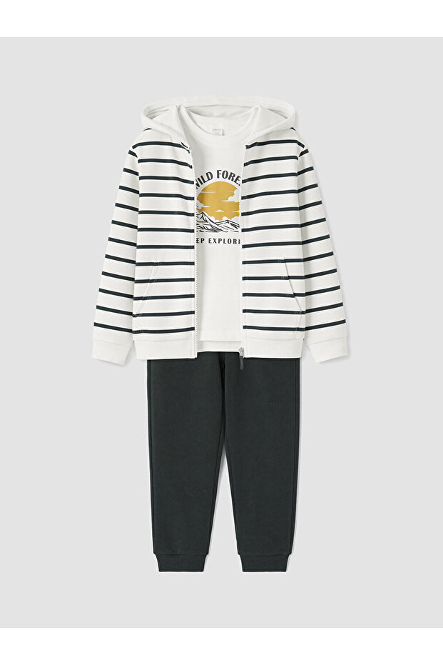 Vizyon New Season Striped Boys' Suit 3-Piece