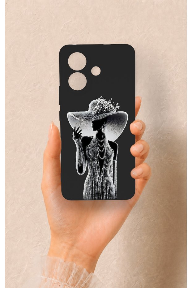 Vivo V60 Lite Compatible Lady Patterned Silicone Case
