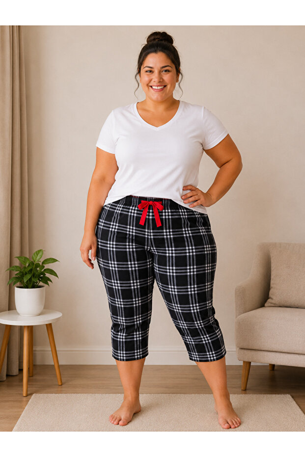 Lycra Ring Viscose King Size Capri Pajama Bottoms 6021