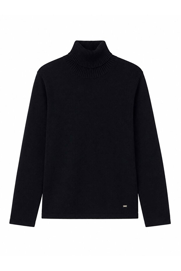 Girl's Turtleneck Long Sleeve Basic Knitwear Top 8-18 Years Black