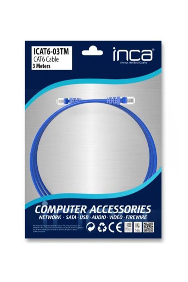 Inca Icat6-03Tm 3 Meter Blue Cable
