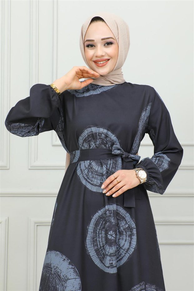 Aerobin Patterned Dress Dark Blue