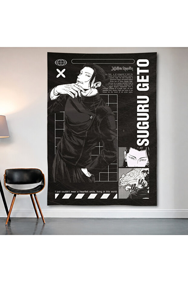 Suguru Geto Jujutsu Kaisen Wall Covering Wall Tapestry First Quality Satin Fabric Poster