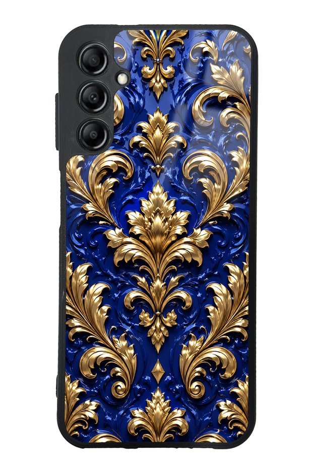 Samsung A14 Royal Sapphire Baroque Design Glossy Phone Case
