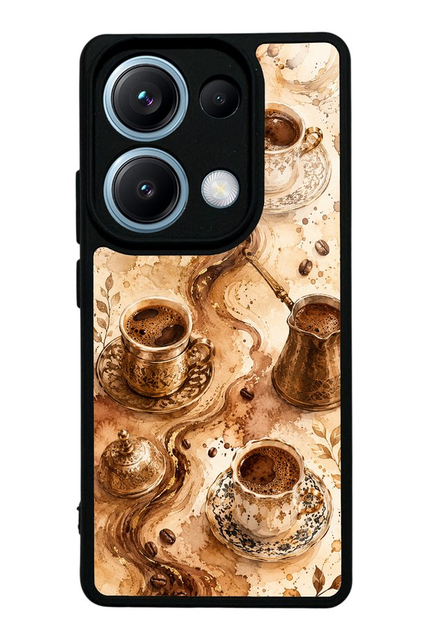 Xiaomi Redmi Note 14S Golden Mocha Flow Design Glossy Phone Case