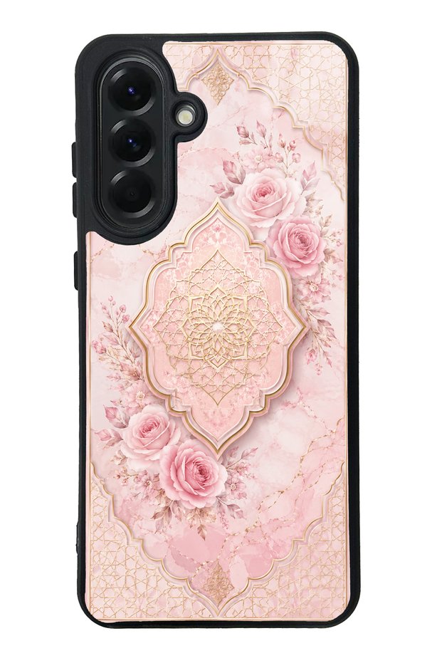 Samsung A56 Glossy Phone Case with Blush Ottoman Rose Design