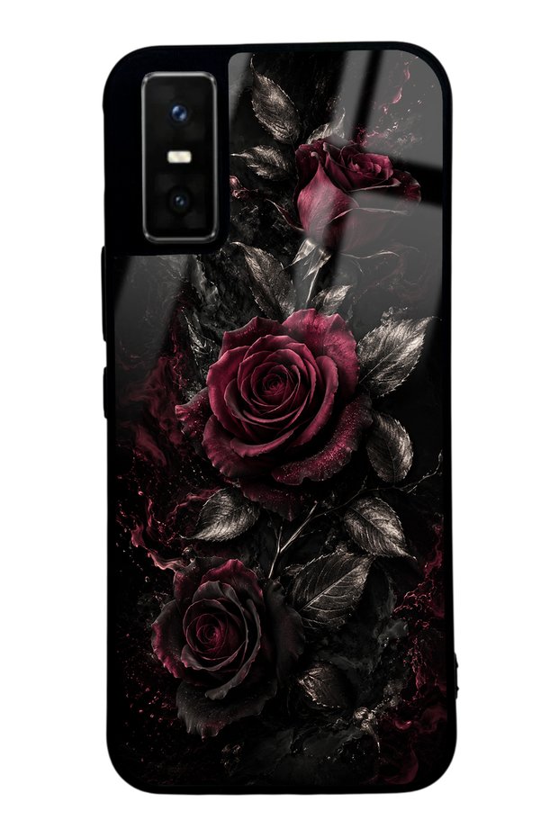 Infinix Gt 30 Pro Obsidian Burgundy Roses Design Glossy Phone Case