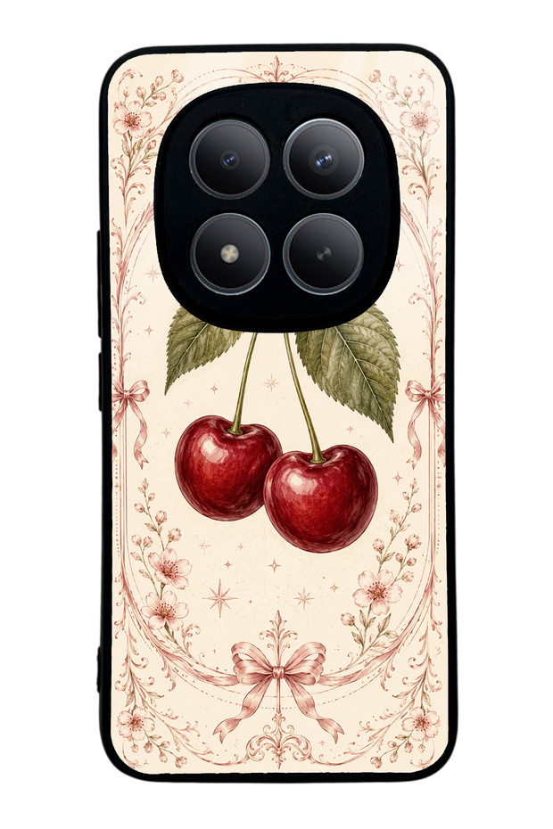 Xiaomi Redmi Note 15 Pro Plus Glossy Phone Case with Vintage Cherry Blossom Design