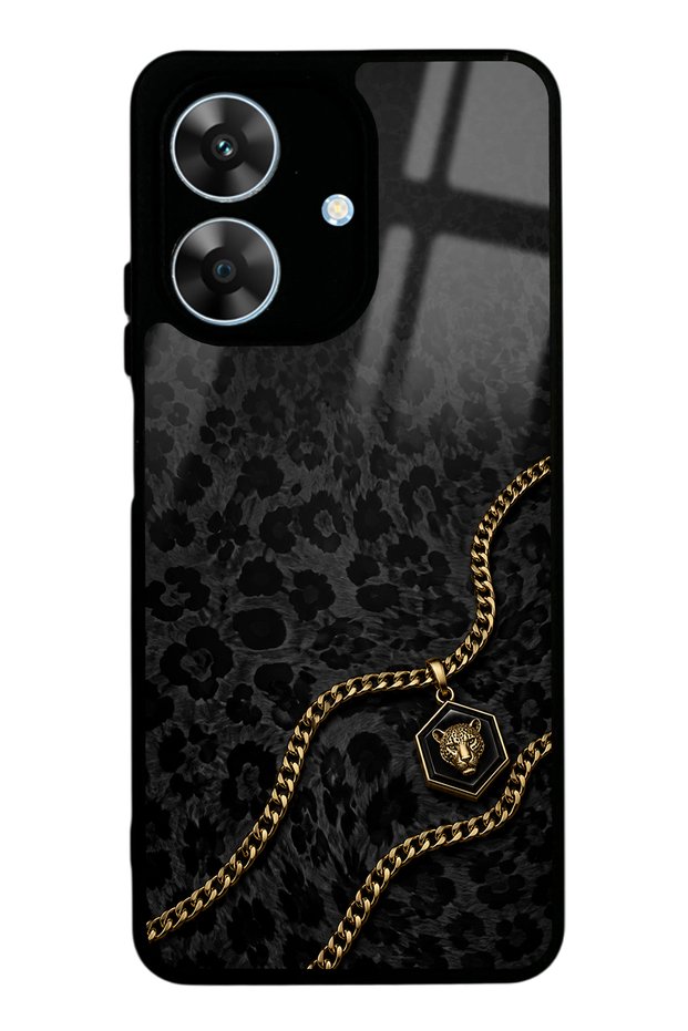Realme Note 60 Black Panther Gold Design Glossy Phone Case