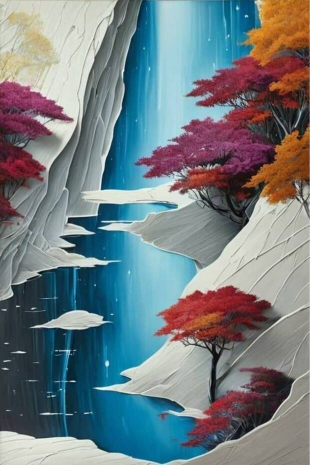 لوحة جدارية "الفن التجريدي مودرن" - 100cm * 67cm