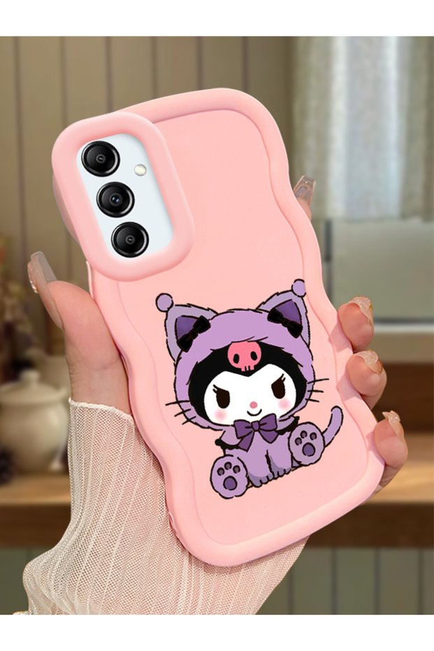 Samsung Galaxy A14 5g Compatible Case Camera Protector Pink Silicone Couple Phone Case Kuromi Pattern