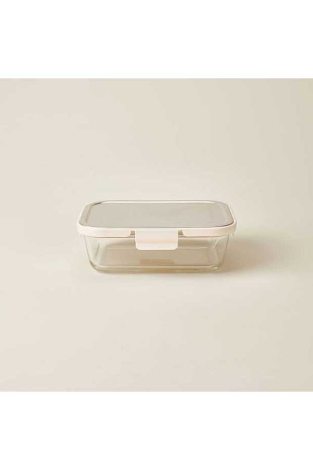 Kitchen Borosilicate Glass Storage Container with Locking Lid - Transparent / Gray - 1520 ml