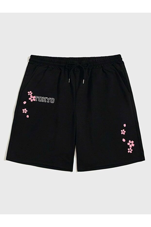 Unisex Oversize Relaxed Fit High Waist Special Design Printed Summer Shorts