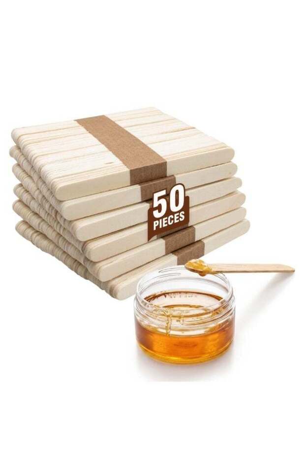 Pack Of 50, 6 Inch Wooden Waxing Sticks 6-Inc-Perfect for Hair Removal, Crafting, and More-Face Waxing Wooden Applicator Sticks