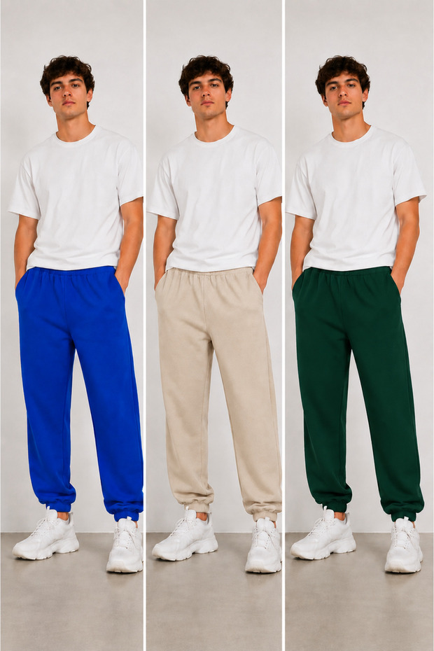 3-Piece Men's Rubberized Trackpants