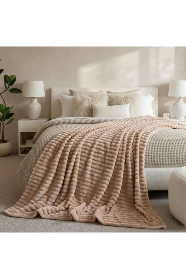 Softstripe Flannel Blanket 150x200cm - Beige
