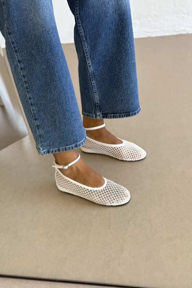 Lulu 3cm Hidden Heel Mesh Ballerinas