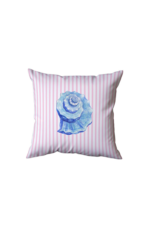 Pink Striped Seashell Patterned Pillow, Gift