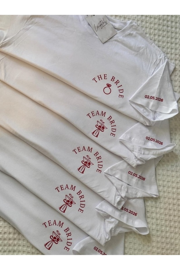Bride T-Shirt Bride Bridesmaid Team Printed 100% Cotton Oversize T-Shirt