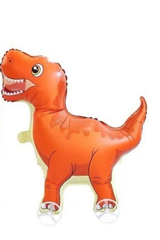 Wheeled T-Rex Dinosaur Orange Foil Balloon