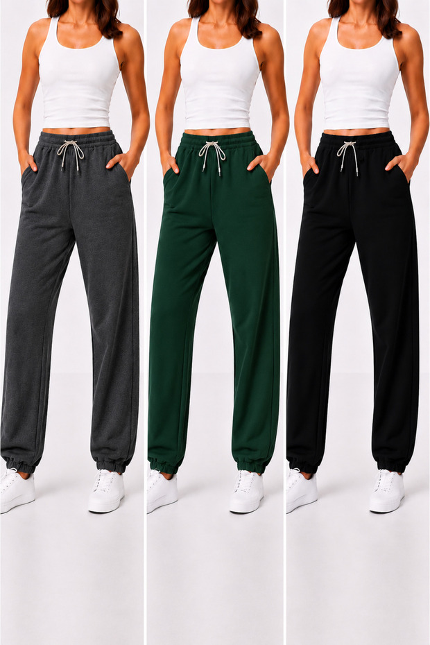 3-Piece Women's Rubberized Trackpants