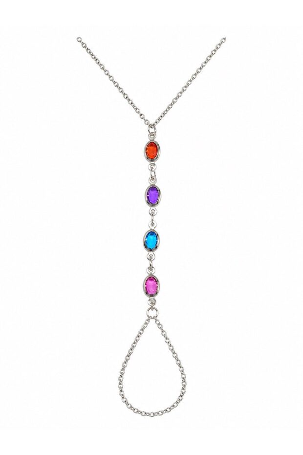 Silver Color Oval Zircon Stone Steel Şahmeran Stainless Steel Colorfast Gift