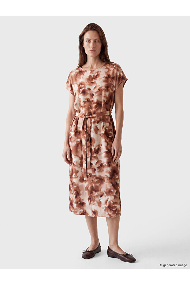 Nevavm Floral A-Line Poplin Dress with a Difference