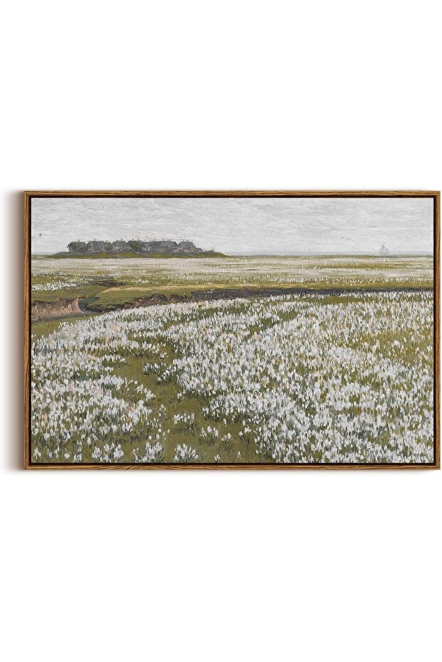 Large Framed Wall Art Meadow Flowers Grassland Canvas with Outer Frame (60x80 cm)