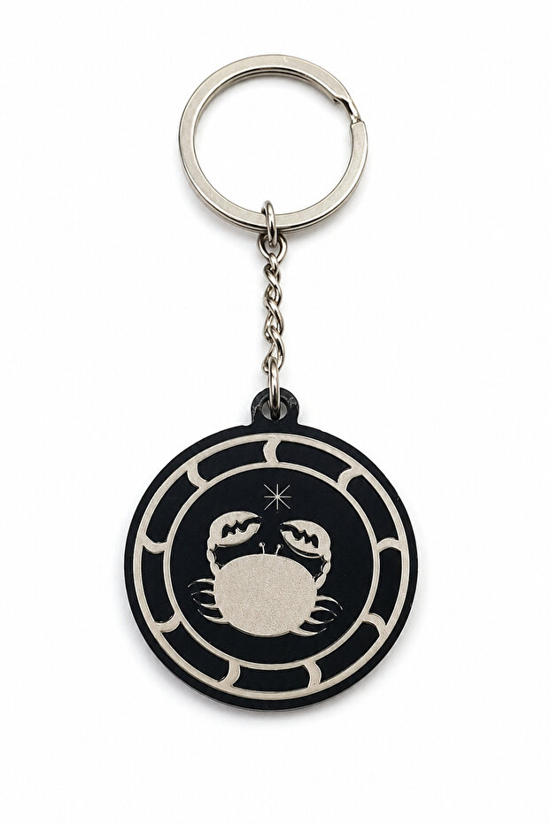 Zodiac Sign Keychain Crab - Plexiglass Gift Zodiac Themed Keychain, Birthday Gift