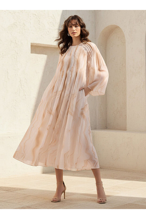 FLUID PINTUCK MAXI DRESS