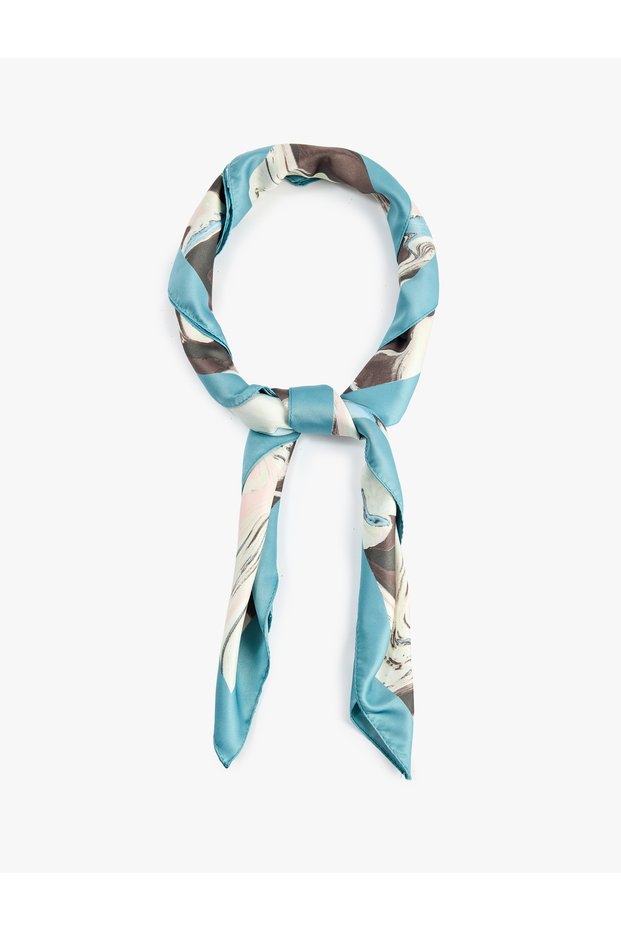 Abstract Patterned Satin Square Scarf