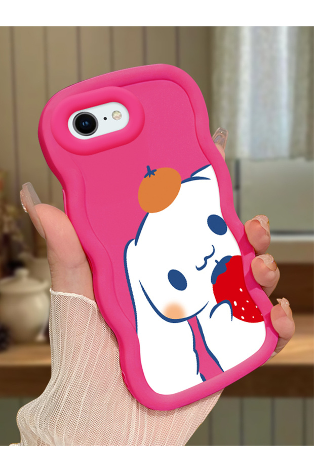 iPhone 7 Compatible Case Camera Protector Red Silicone Couple Phone Case Stripe Pattern