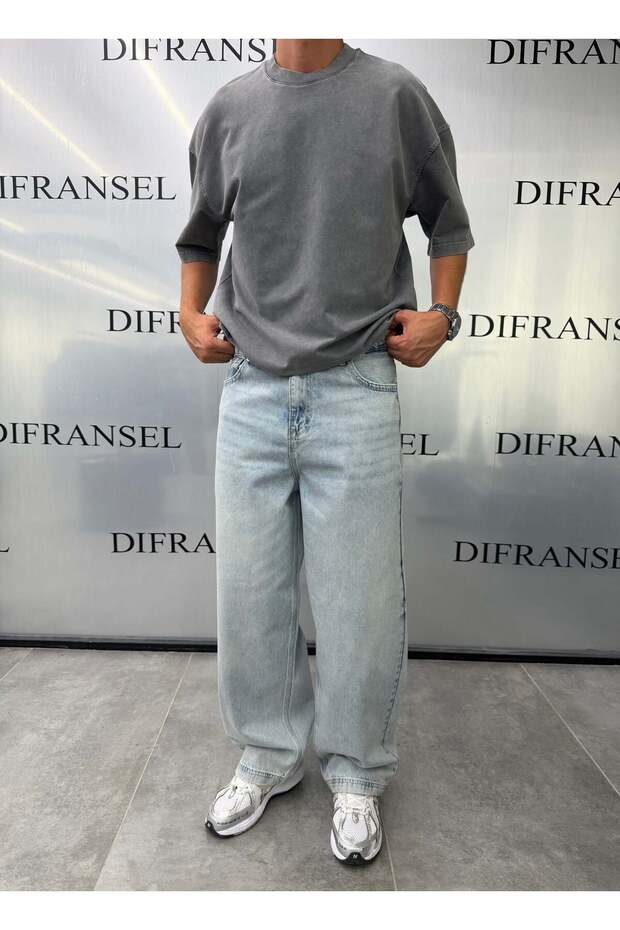 Super Baggy Washed Vintage Blue Fit Jeans