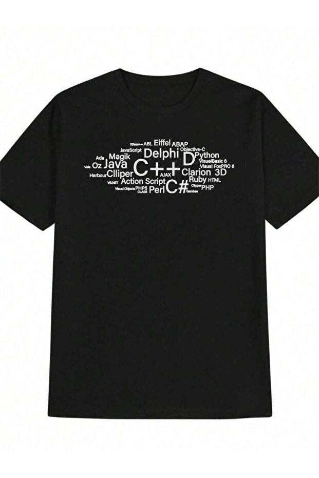 Men's Programming Language Coding-Shirt Funny Tech Developers, Java, Python, C++, PHP, JavaScript, C, Ruby,, Go, Rust, Kotlin,, Erlang, Clojure, Haskell, F - Lightweight Summer Shirt Programmers & IT - 1
